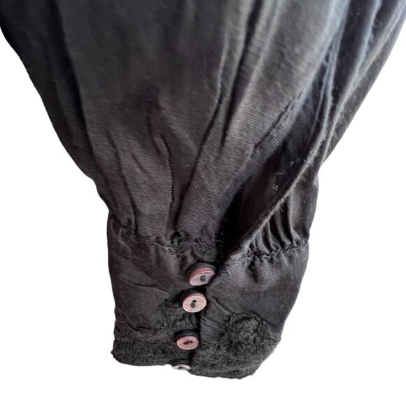 Free‎ People Revolve Womens Janelle Lace Top Size S Bohemian Romantic Black - Picture 5 of 11